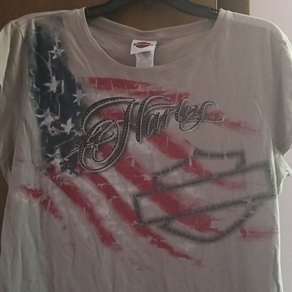Rhinestone AMERICAN flag HD tee